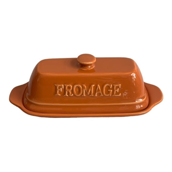 Bakeware Gourmet Du Village Orange Cheese Baker Ceramic Fromage BAKER CASSEROLE - Picture 3 of 5